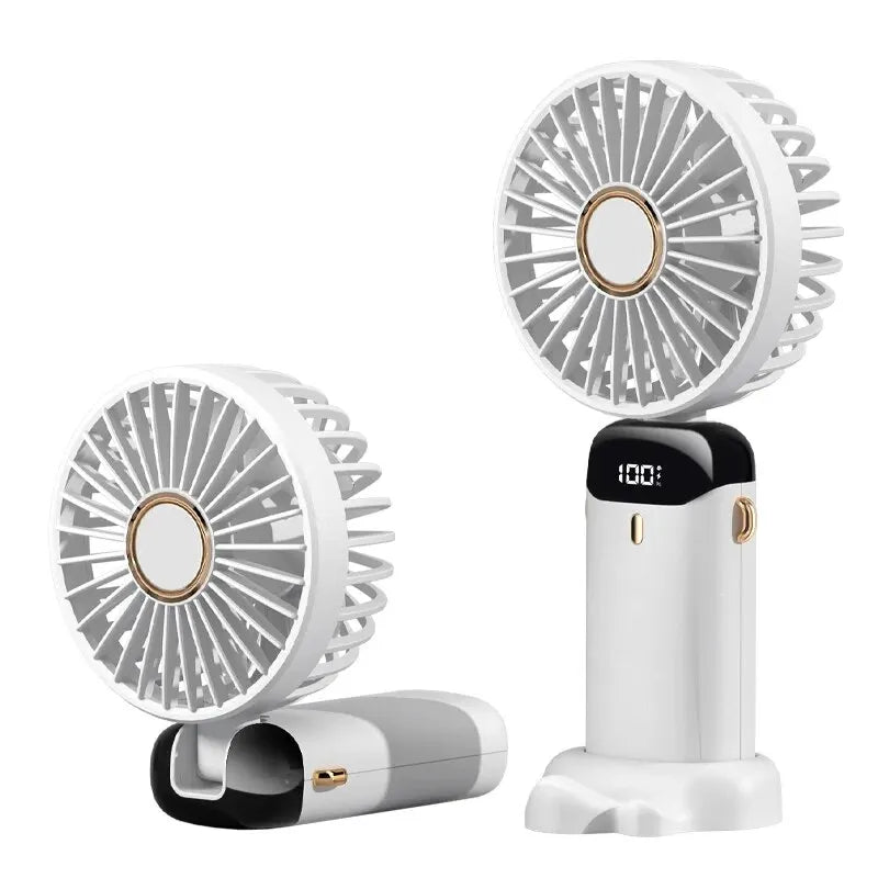 USB Rechargeable Handheld Mini Fan - Foldable Portable Neck Hanging Fans