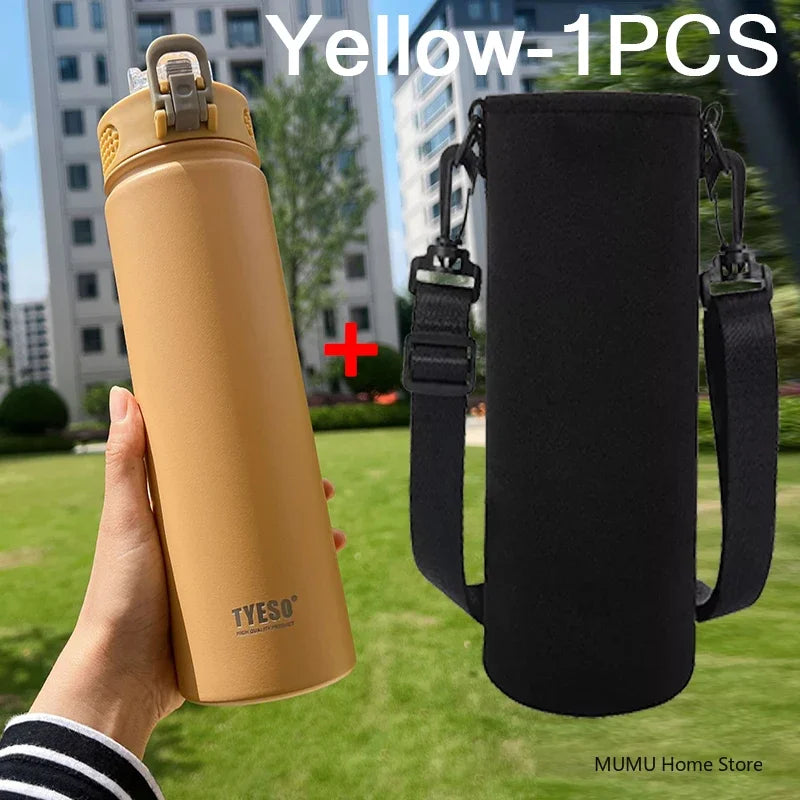 TYESO 600/750ML Thermos Bottle With Straw