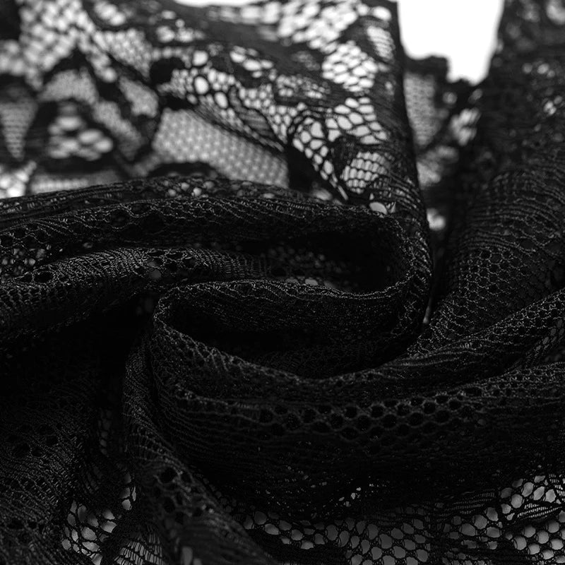 2 Pcs Breathable Women's New Sexy Lace See-Through Pajamas Black Pink Cute Clothes Comfortable
