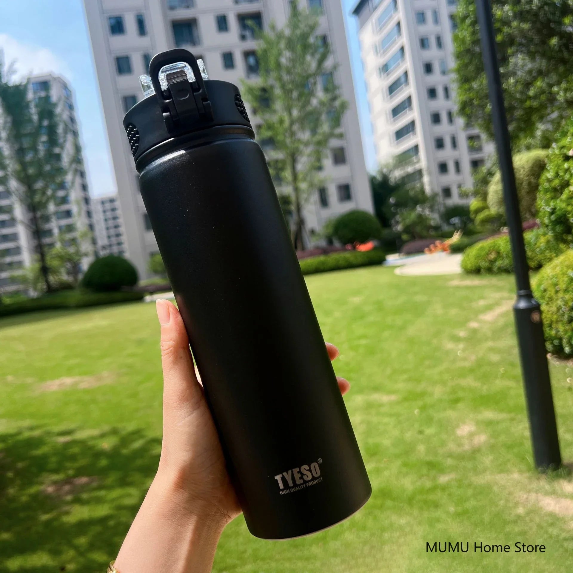 TYESO 600/750ML Thermos Bottle With Straw