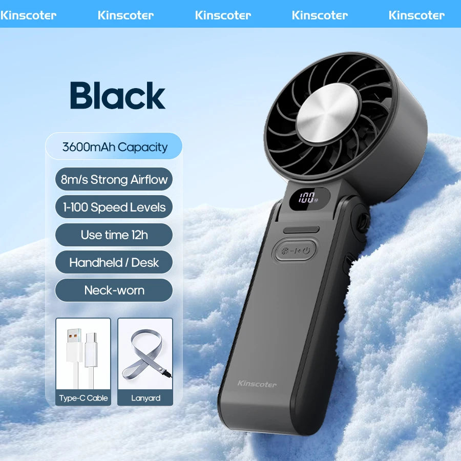 Outdoor Foldable Portable Rechargeable Handheld Fan