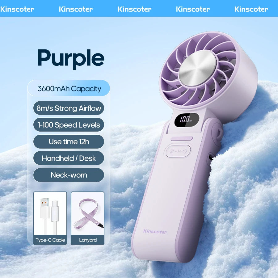 Outdoor Foldable Portable Rechargeable Handheld Fan