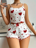 Women's Pajamas Set Straps Sleepwear Vest + Shorts