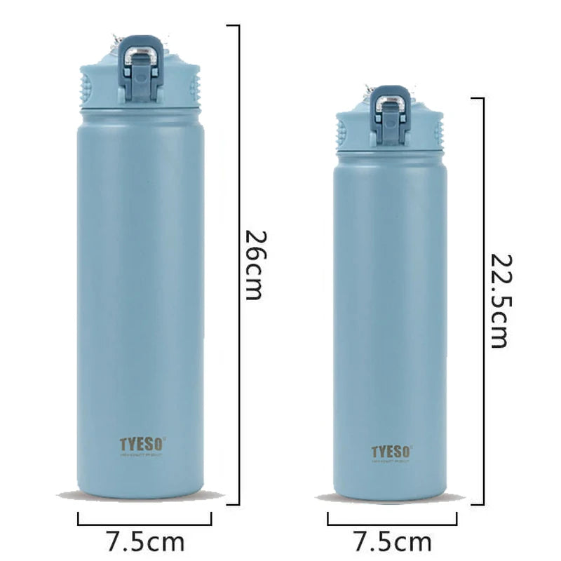 TYESO 600/750ML Thermos Bottle With Straw