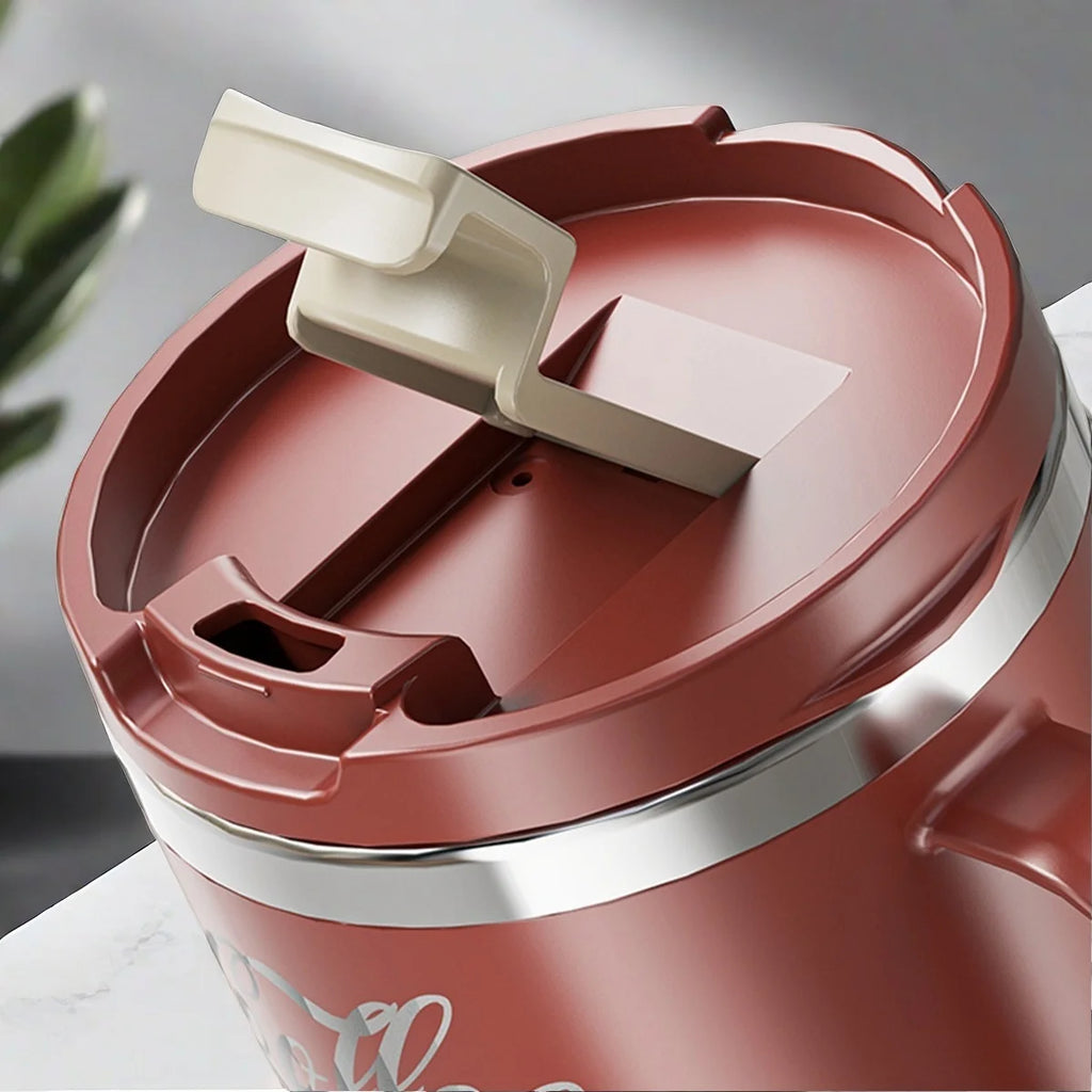 Coffee-Tea-Milk Mug With Lid & Handle