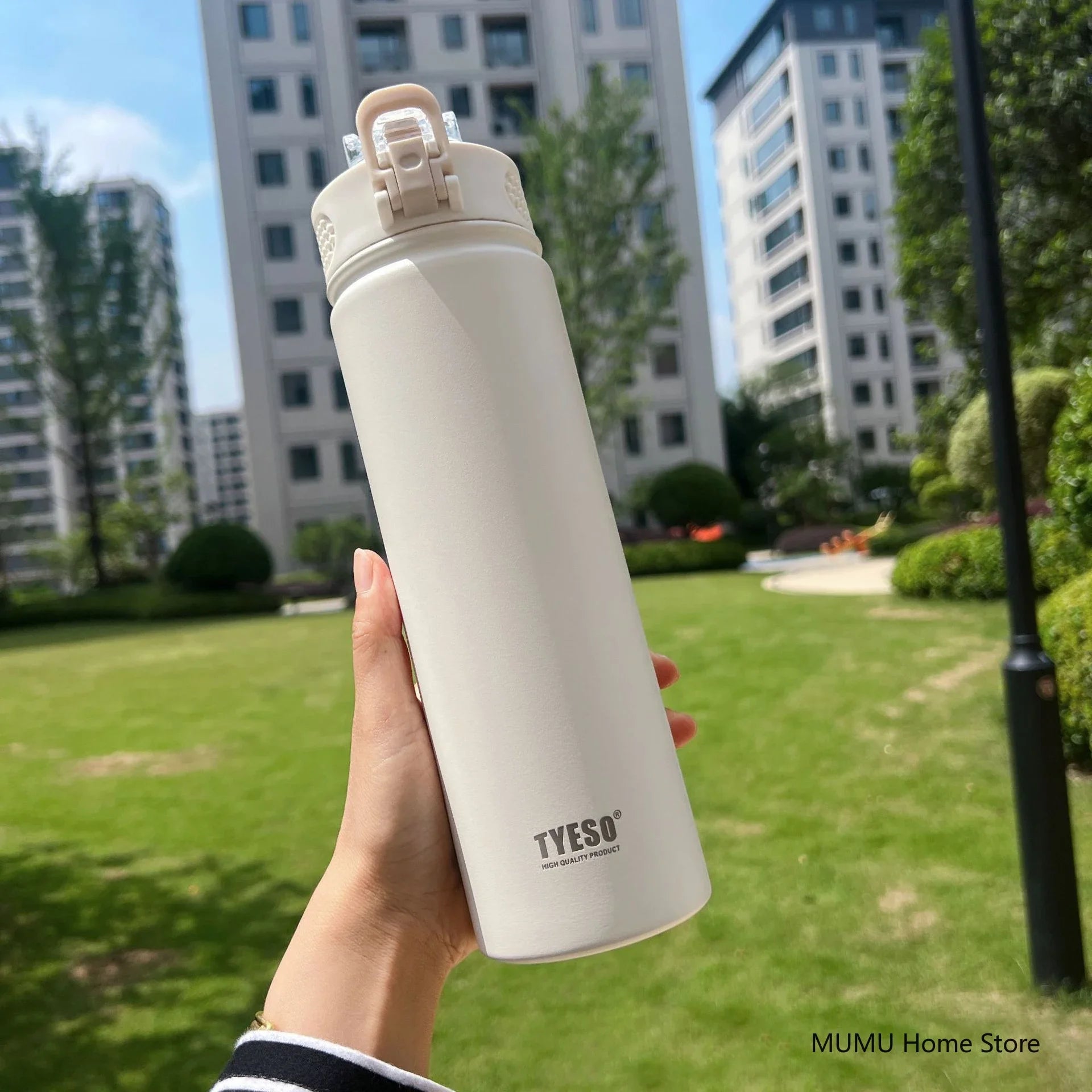 TYESO 600/750ML Thermos Bottle With Straw