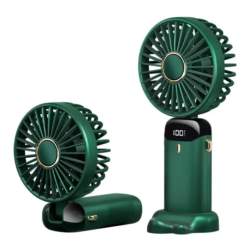 USB Rechargeable Handheld Mini Fan - Foldable Portable Neck Hanging Fans