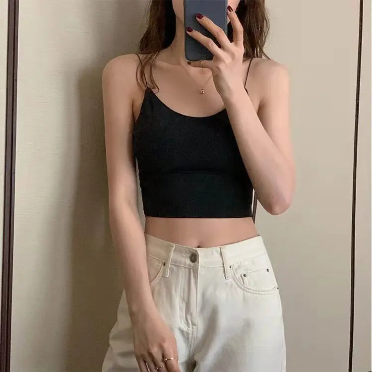 1pc Women Sexy Silk Tube Seamless Sports Tank Top Padded Bra Bralette Vest