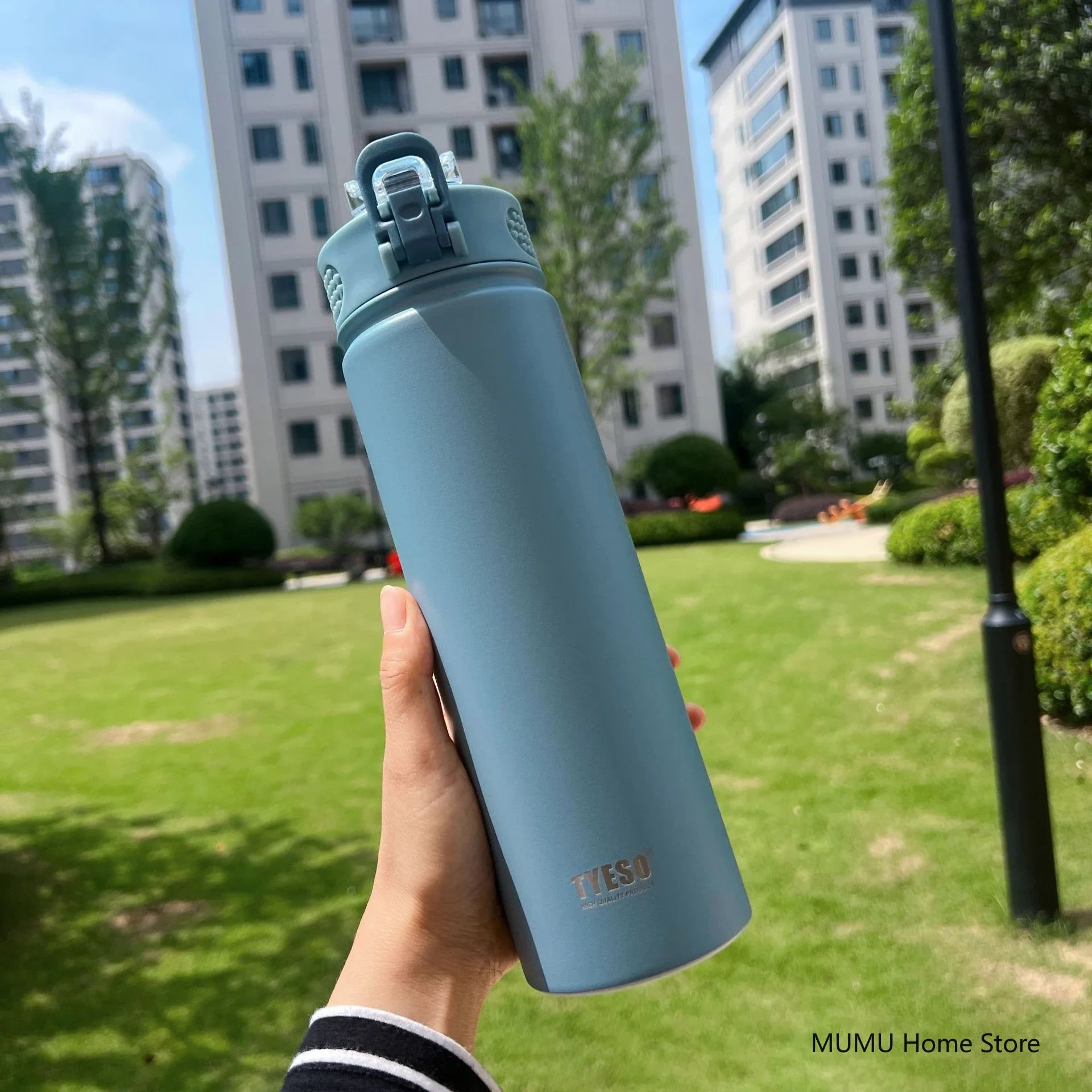 TYESO 600/750ML Thermos Bottle With Straw