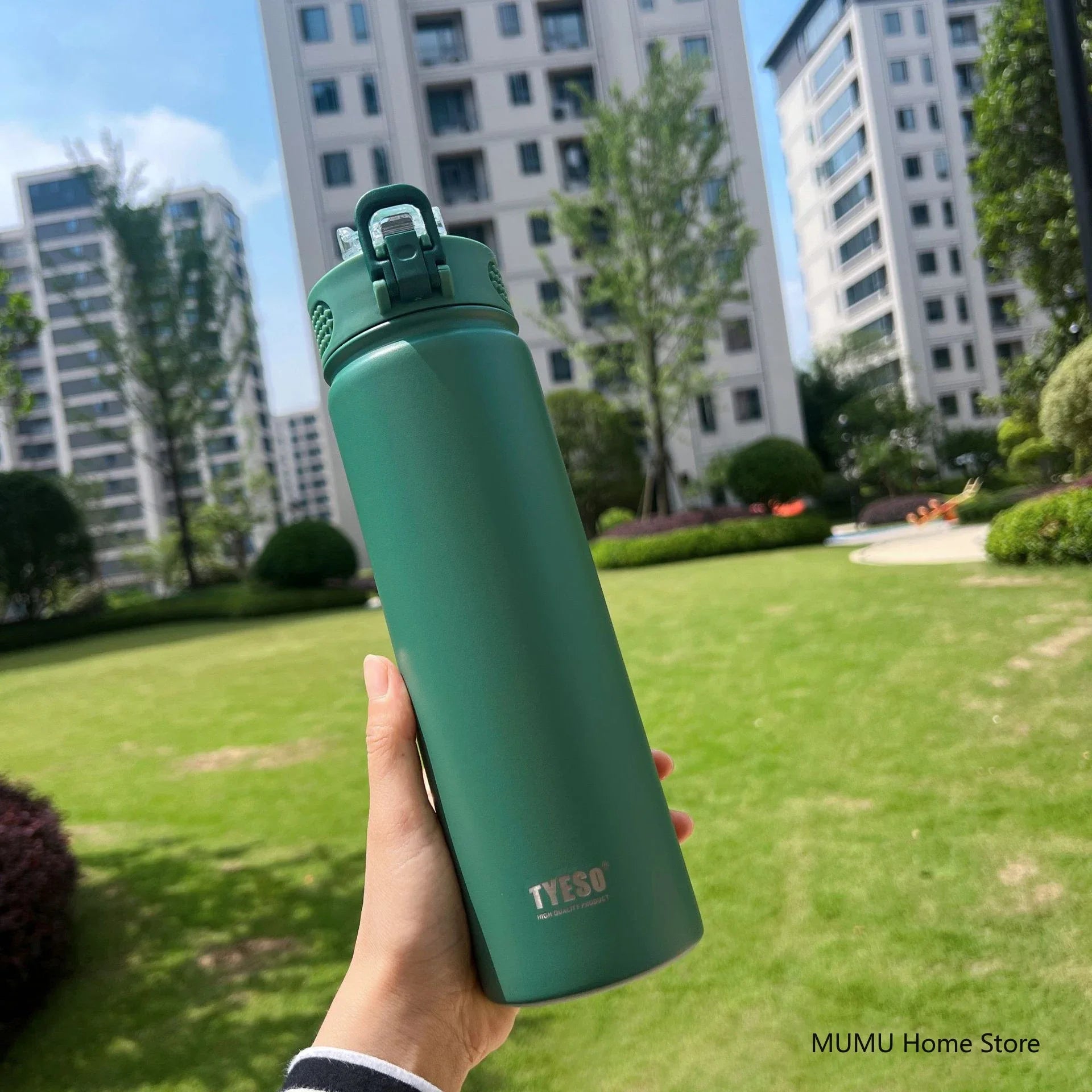 TYESO 600/750ML Thermos Bottle With Straw
