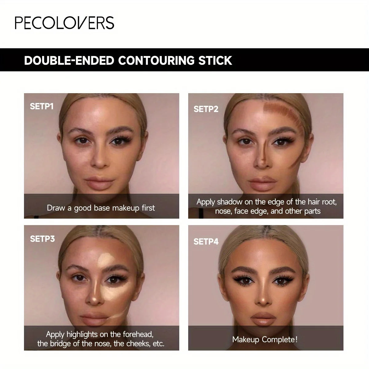 Contouring Stick with Double-headed Concealer Highlighter for Nose Bridge Shadow V Face