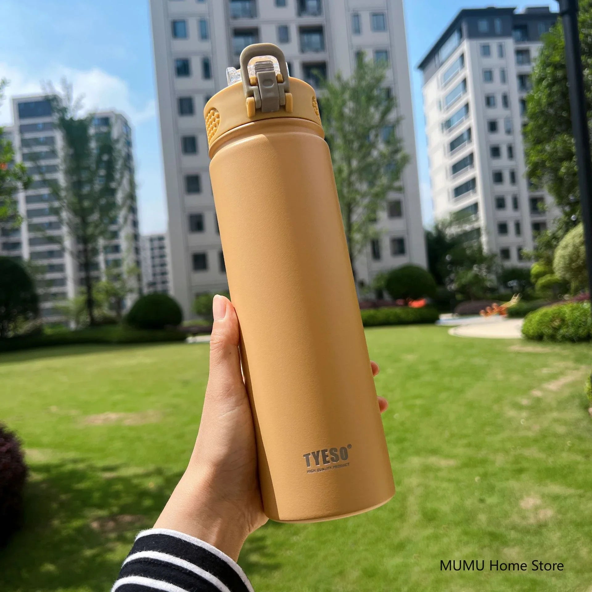 TYESO 600/750ML Thermos Bottle With Straw