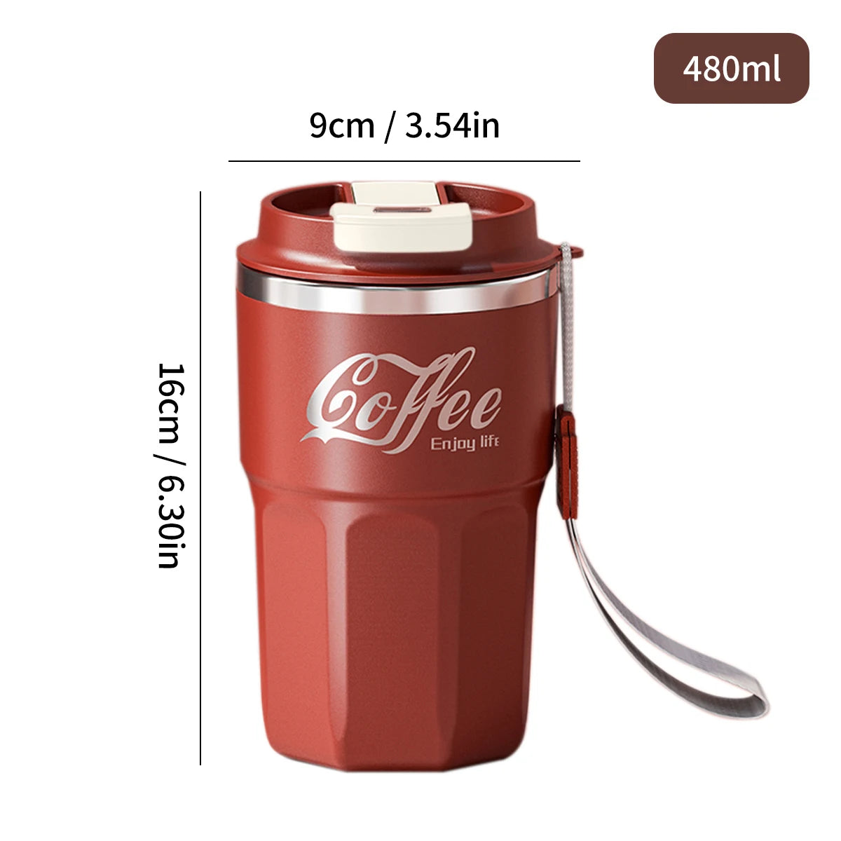 Coffee-Tea-Milk Mug With Lid & Handle