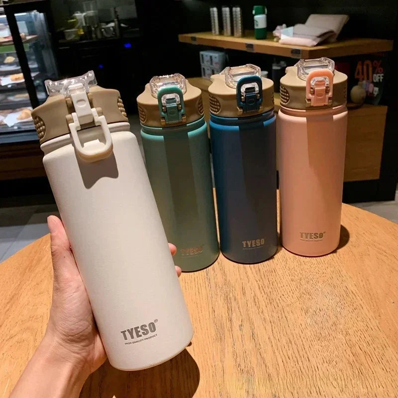 TYESO 600/750ML Thermos Bottle With Straw