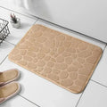 1pc Embossed Fiber Carpet, Bathroom Living Room Anti Slip Mat