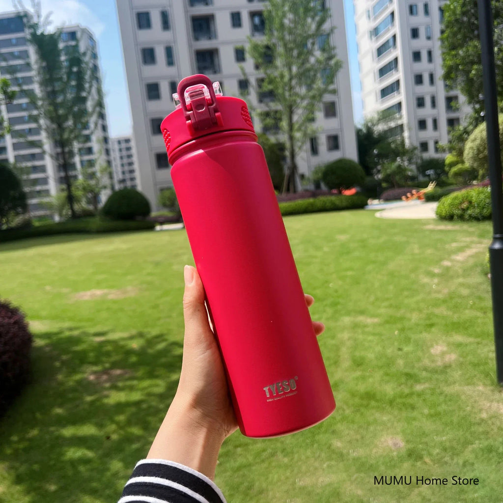 TYESO 600/750ML Thermos Bottle With Straw