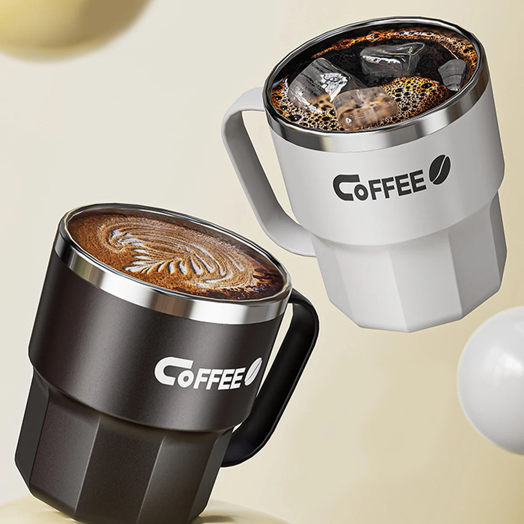 Coffee-Tea-Milk Mug With Lid & Handle