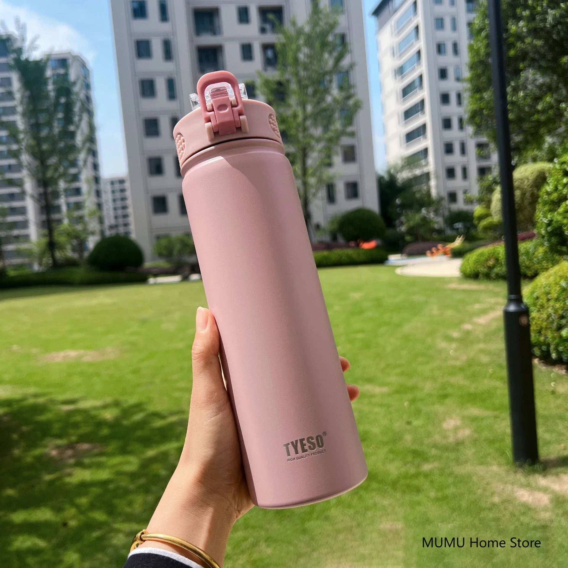 TYESO 600/750ML Thermos Bottle With Straw