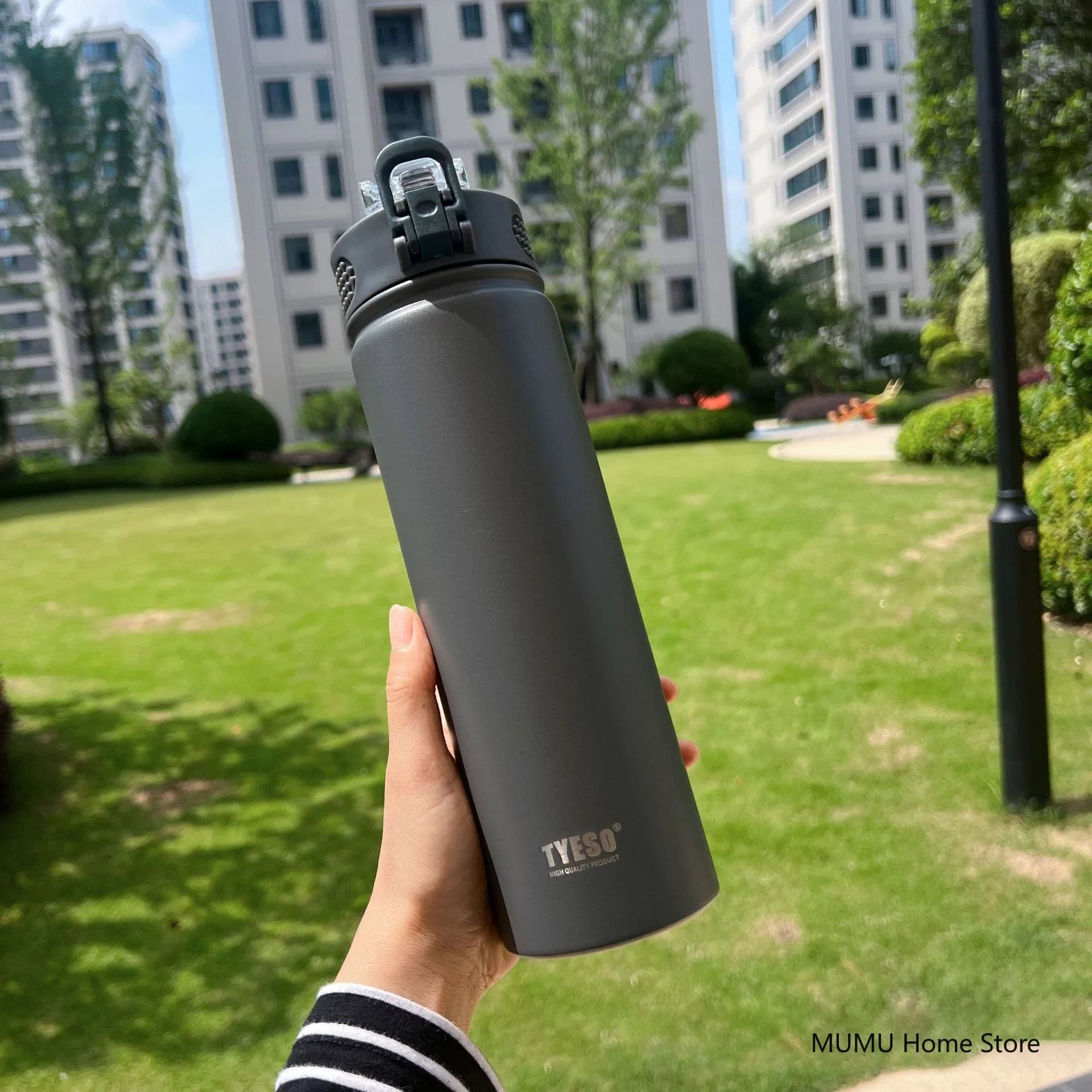 TYESO 600/750ML Thermos Bottle With Straw