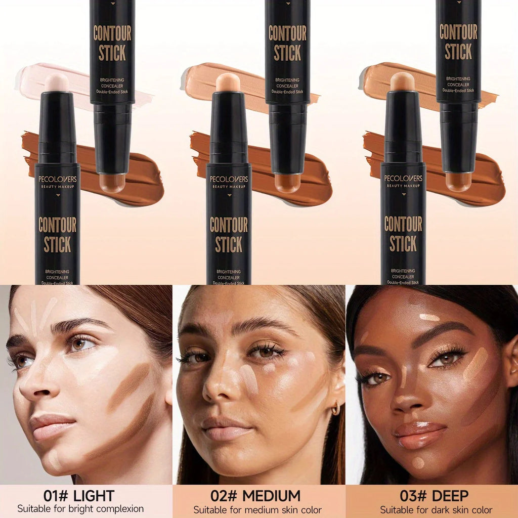 Contouring Stick with Double-headed Concealer Highlighter for Nose Bridge Shadow V Face
